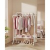 SONGMICS Clothes Rack Clothing Rack with Shelves Double Rod Clothes Rack with 6 Hooks Clothes Storage and Display for Living Room Bedroom - 2 of 4