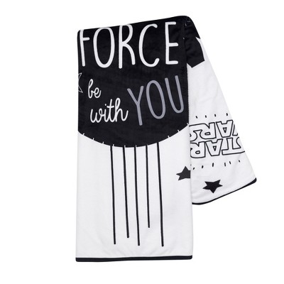 Star Wars Millennium Falcon Reversible Sherpa Baby Blanket - White and Black