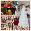 Resenkos 6-Ft Pre-Lit White Artificial Christmas Tree with Iridescent Leaves - White - 2 of 4