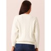 Seta T Women's V Neck Long Sleeve Casual Loose Chunky Warm Pullover Sweater Top - 4 of 4