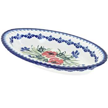 Blue Rose Polish Pottery Garden Of Eden Muffin Pan : Target