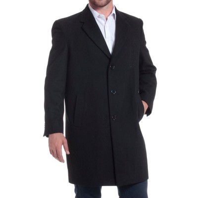 Alpine Swiss Luke Mens Wool Blend Overcoat Single Breasted Topcoat Tailored Notch Lapel Coat Business Professional BLK LRG — фото 8