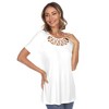 Women's Crisscross Neck Short Sleeve Top - White Mark - 2 of 4