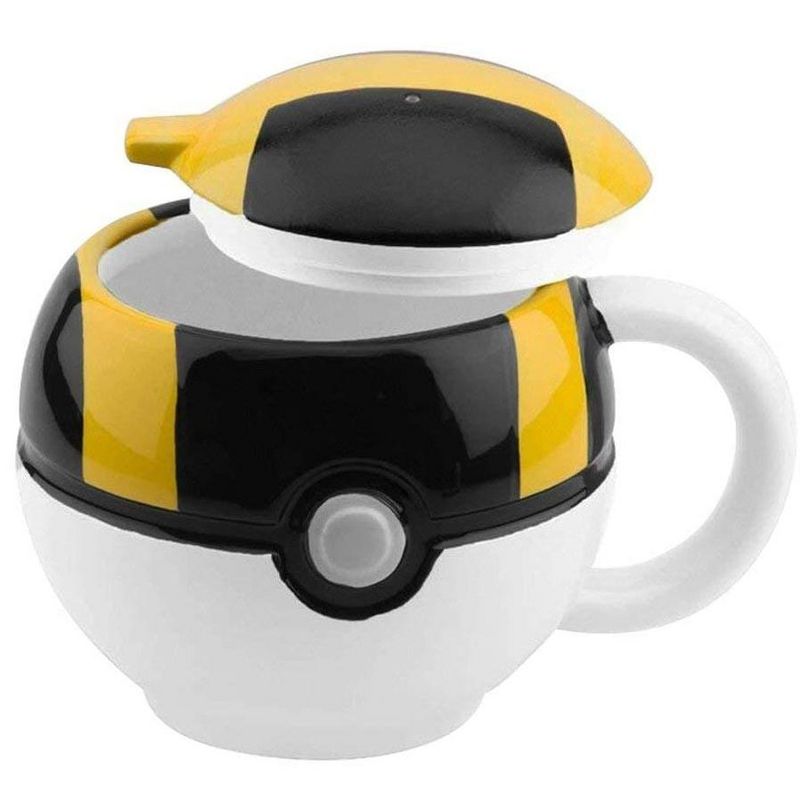 Just Funky Pokemon GO Ultra Ball 16oz Ceramic Molded Coffee Mug w/ Lid, 3 of 5