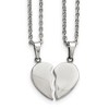 Chisel Stainless Steel Polished 2 Piece Heart Pendants on 20" Cable Chain Necklace Set - 2 of 4