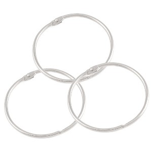 Unique Bargains Metal Loose Leaf Bundle Book Rings Keyrings 2.6" Outer Dia Silver Tone 3 Pcs - 1 of 4