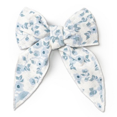 Makemake Organics Organic Hair Bow Clip - Blue Vines, Onesize