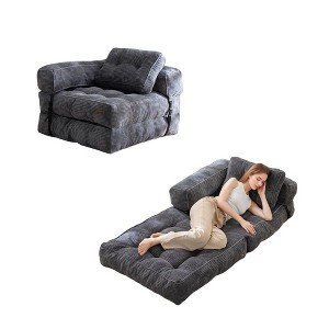 MAXYOYO Folding Sofa Bed, L-Shaped Convertible Sofa Bed with Armrest Foldable Sleeper Sofa - 1 of 4