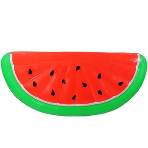 Pool Central 70.5" Inflatable 1-Person Watermelon Lounge Pool Mat - Red/Green - 1 of 4
