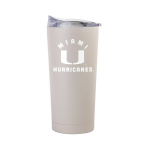 NCAA Miami Hurricanes Sand Powder Coat Tumbler - 20oz: Stainless Steel Insulated Drinkware - 1 of 2