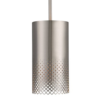 Uttermost Manheim 6" Wide Satin Nickel Cylinder Mini Pendant