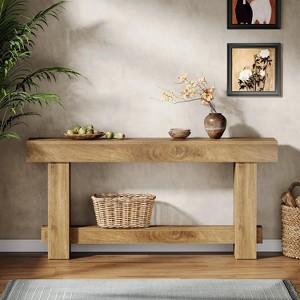 Tribesigns 70.9" Entryway Console Table, Wood Farmhouse Sofa Table Behind Couch, Foyer Stand with Thick Legs for Hallway, Living Room - 1 of 4