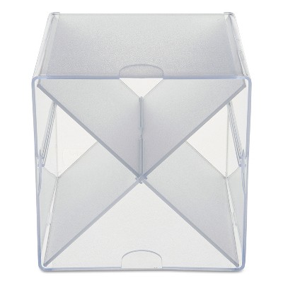 Clear Polystyrene Stackable Desk Organizer with X Divider