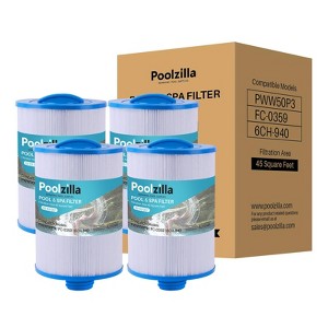 Poolzilla Spa Filter Cartridge for PWW50P3(1 1/2" Coarse Thread), Unicel 6CH-940, 817-0050, Filbur FC-0359, 25252, 03FIL1400 - 1 of 2
