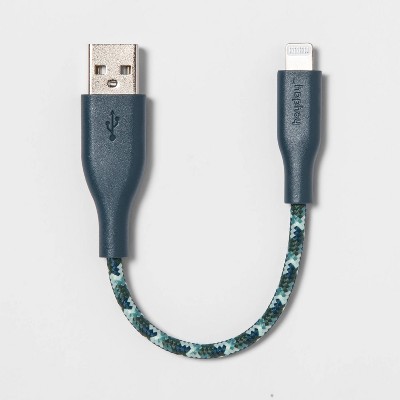 heyday™ 6" Lightning USB-A Braided Cable - Spruce Blue