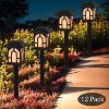C Cattleya Black Solar Flickering Flame LED Outdoor Path Lights,3000K Warm White Landscape Light for Walkway,Patio,Garden - 2 of 4