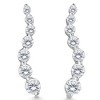 Pompeii3 1ct Diamond Journey Earrings 14K White Gold 1" Tall - 2 of 3