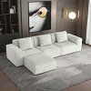 118" Modular Sectional Sofa with Ottoman, Convertible Oversized Corduroy Couch with Chaise Lounge for Living Room Comfort and Style-Maison Boucle - 3 of 4