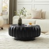 GDFStudio Kairo Modern Round Solid Wood Carved Coffee Table with Ash Veneer - 2 of 4