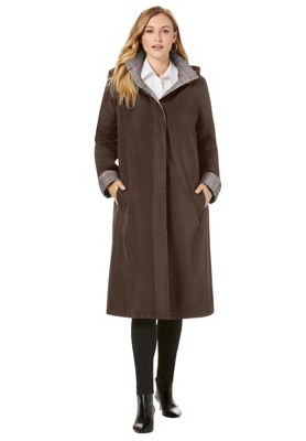 Jessica London Women's Plus Size Contrast Hood Raincoat
