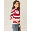 INSPIRE CHIC Women's Elbow Sleeves Boat Slim Fit Casual Stripe Animal Print Multi Floral Pattern T-Shirt - 4 of 4