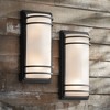 John Timberland Habitat Modern Industrial Outdoor Wall Light Fixtures Set of 2 Black Metal 16" Frosted Glass for Post Exterior Barn Deck - 2 of 4