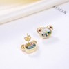 Floating CZ Bear Earrings, Necklace, or Set Gold Plated Sterling Silver Ginger Lyne Collection - 4 of 4