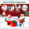 NAYSAYE Inflatable Holiday Decoration Santa Airplane Snowman Penguin Gift for Christmas Yard, White and Red, 108"*84"*60" - 4 of 4