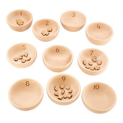 Cosy Wooden Number Bowls - Set of 10