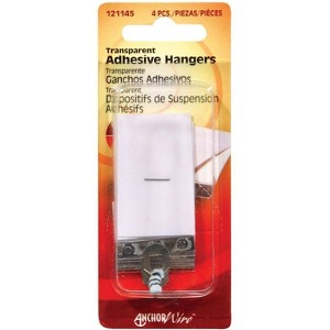 Hillman AnchorWire Transparent Adhesive Hangers 1-1/2 lb 4 pk (Case of 10) - 1 of 1