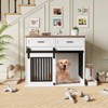 Dog Crate Furniture with Storage Drawers, Wooden Heavy Duty Dog Kennel Indoor with Sliding Doors, Pet House Side Table TV Stand for Medium/Small Dogs - 2 of 4