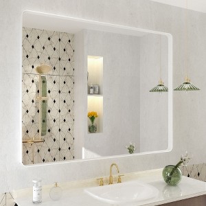 Apmir 32 in. W x 40 in. H Rectangular Aluminum Alloy Framed and Tempered Glass Wall Mirror in Matte White - 1 of 4