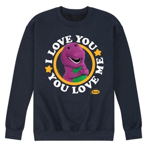Men's - Mattel - Barney I Love You You Love Me Graphic Fleece Sweatshirt - 1 of 4