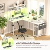 Aheaplus L Shaped Desk with Charging Staion and LED Light, Corner Desk with Hutch and Monitor Stand - 3 of 4