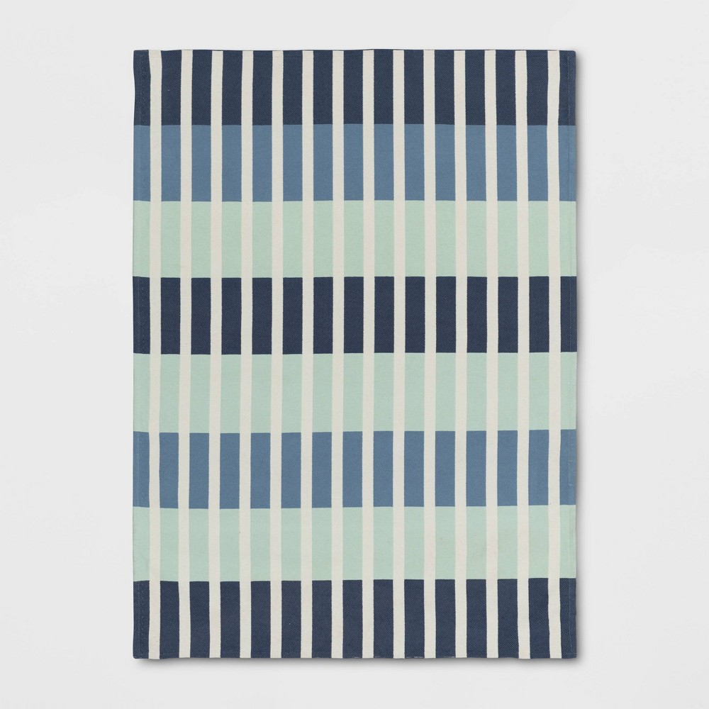 Photos - Doormat 5'x7' Broken Checkered Kids' Rug Green/Blue - Pillowfort™