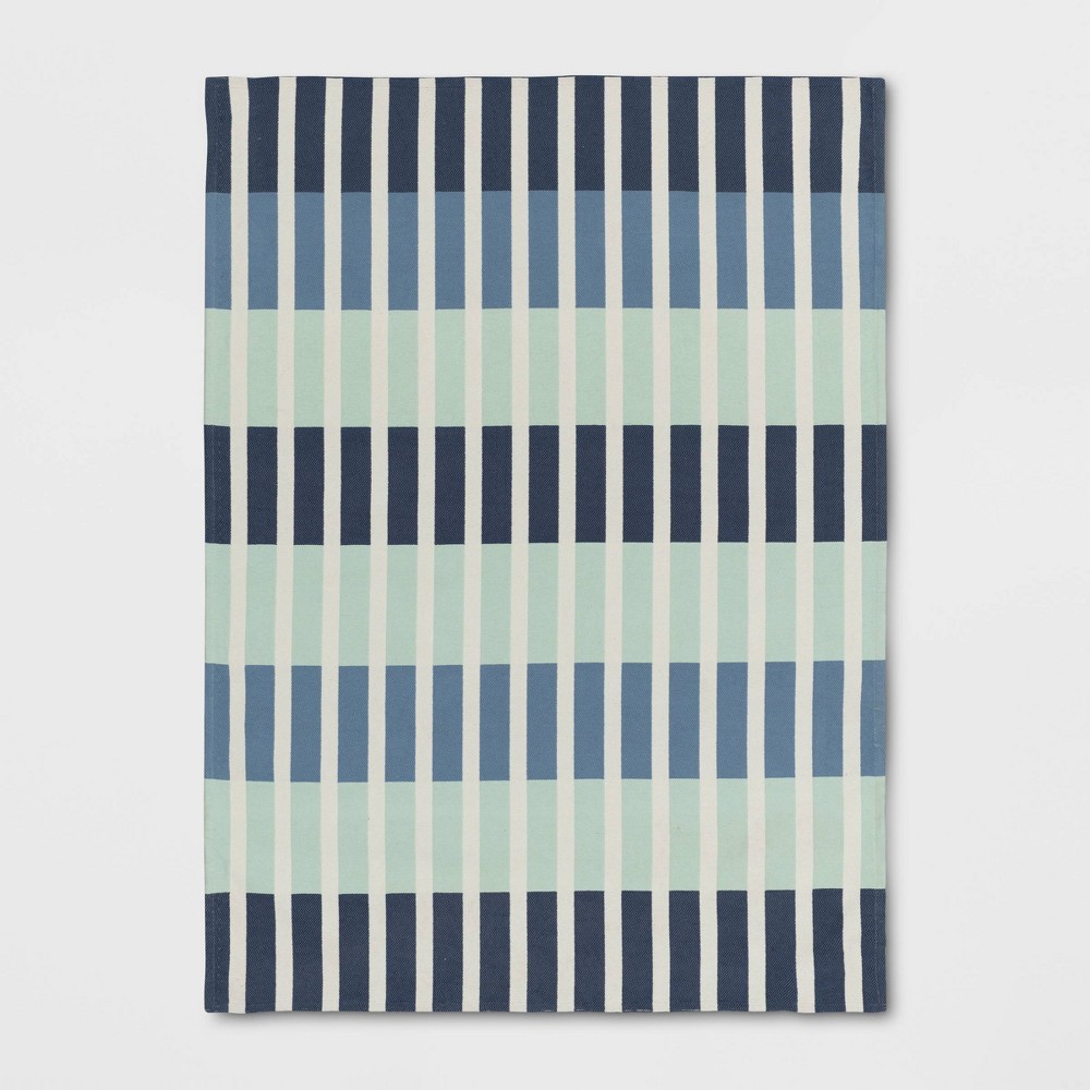 Photos - Area Rug 5'x7' Broken Checkered Kids' Rug Green/Blue - Pillowfort™