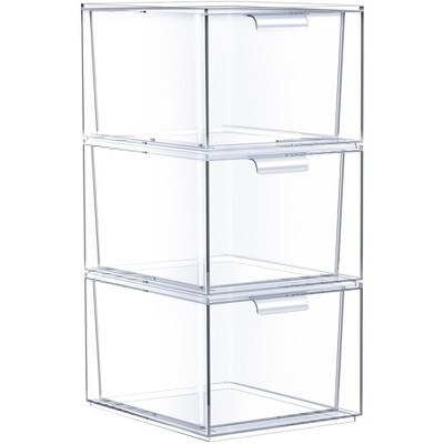 Sorbus Stackable Acrylic Drawers - Versatile, Space-Saving Storage Solution for Home, Kitchen, and Bathroom