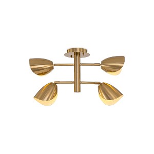 VidaLite Splay 4-Light Flush Mount Brass - 1 of 4