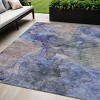 Navy Blue And Beige Abstract Washable Indoor Outdoor Area Rug - 2 of 4