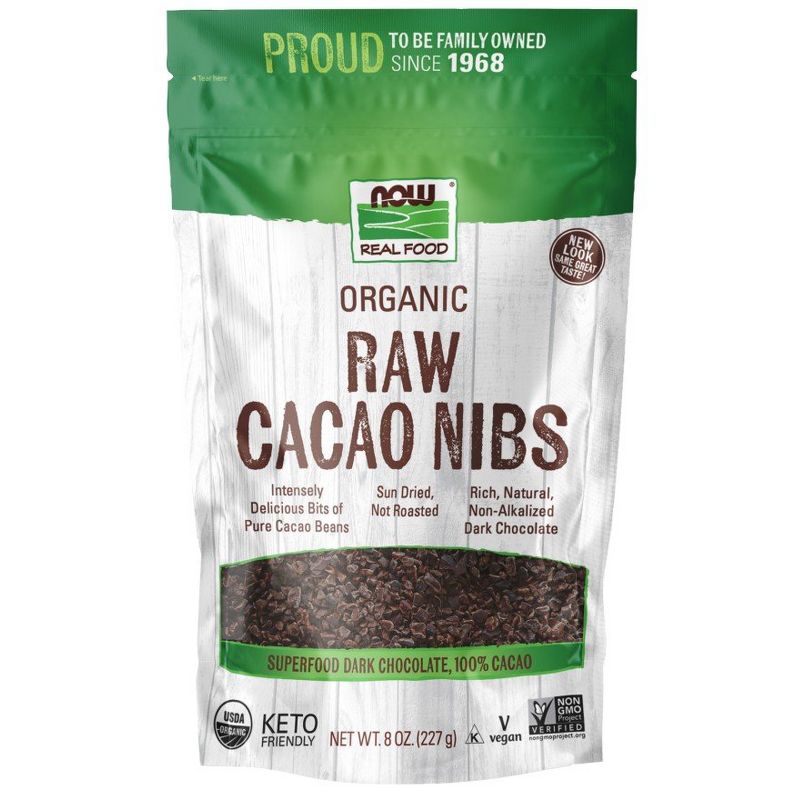 Now Foods Organic Raw Cacao Nibs  -  8 oz Bag, 1 of 3