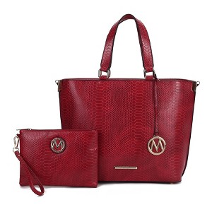 MKF Collection Beryl Python-embossed Women’s Tote Bag with Wristlet by Mia K - 1 of 4