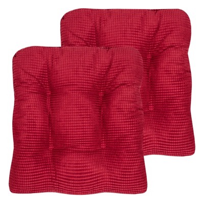 Kate Aurora Nantucket Farms Ultra Soft Chenille Burgundy Red Memory Foam  Non Slip Chair Cushion Pads : Target