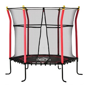 VisioGear Trampoline, Kids Trampoline with Safety Enclosure, Round Bouncer with Net for Indoor Outdoor, Red, 63"*63"*64.3" - 1 of 4