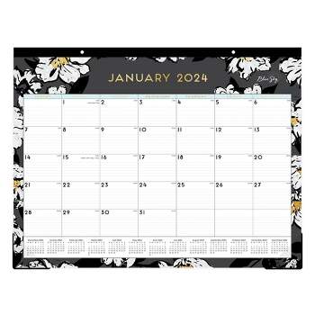 BLUE SKY January to December 2024 22"x17" Monthly Desk Pad Planning Calendar BS Baccara Dark Trim Tape