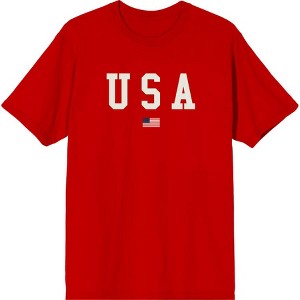 Americana USA Flag Crew Neck Short Sleeve Adult T-shirt - 1 of 2