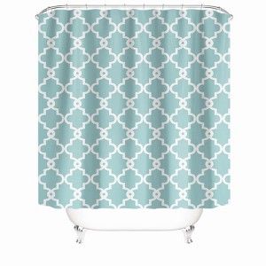 Light Blue Square Shower Curtains for Bathroom Waterproof Fabric Bath Curtain Durable Soft Stylish Bathroom Decor 72x72 Inch - 1 of 1