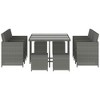 Outsunny 11 PCS Patio Dining Set Outdoor Rattan Wicker Furniture Set with Space Saving Chairs, Glass Top Table and Cushion - 4 of 4