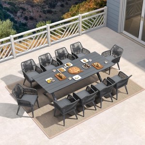PURPLE LEAF Outdoor Dining Set All-Weather PE Rattan Outdoor Patio Furniture Set with All Aluminum Frame Table and Chairs Set - 1 of 4