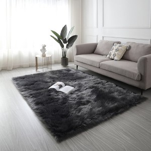 "Cozy Collection" Ultra Soft Fluffy Faux Fur Sheepskin Area Rug - 1 of 4
