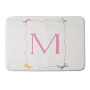Deny Designs April Lane Art Simple Bow Monogram Memory Foam Bath Mat - 1 of 4